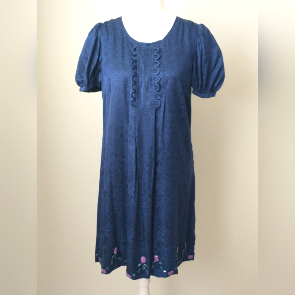 Sandro silk floral brocade beaded dress 1 US S